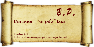 Berauer Perpétua névjegykártya